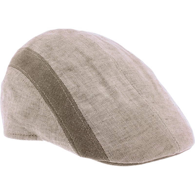 Plain color flat cap with two-tone fabric