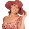 Crochet large brim hat, internal drawstring for size adjustment