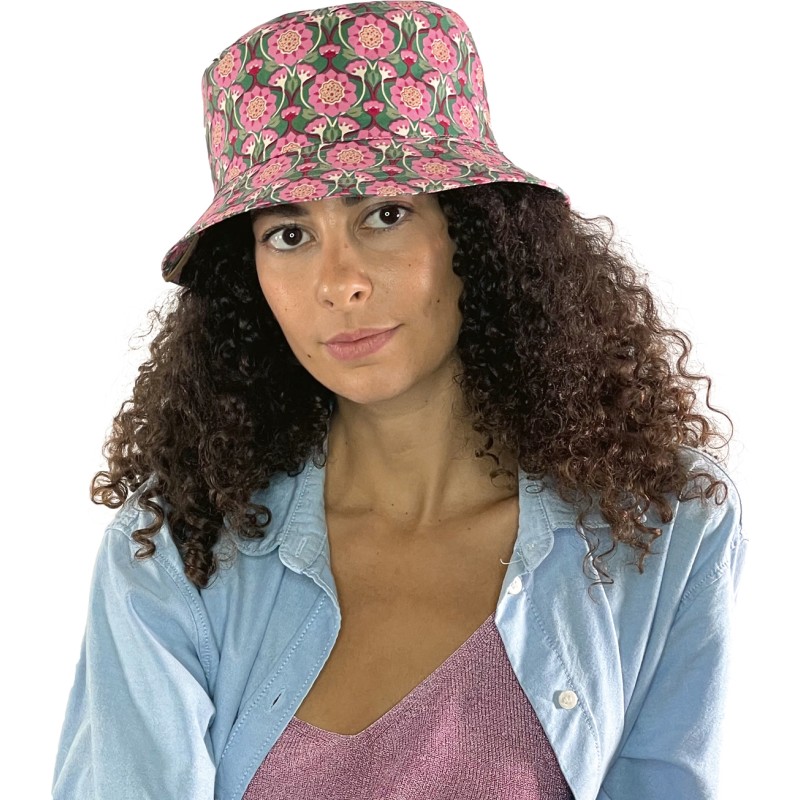 chapeau bob femme herman ete motif fleuri vintage