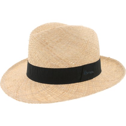 Raffia  straw hat + plain colour ribbon