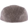 Flat cap in herringbone patterned fabric.