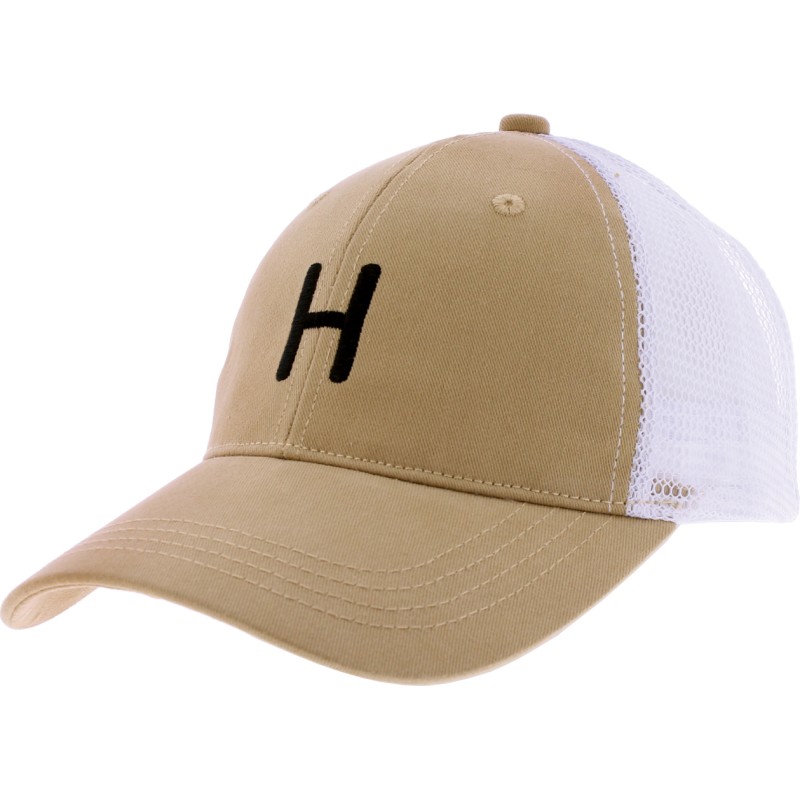 Baseball cap with tone-on-tone rear mesh, with an embroidered H.