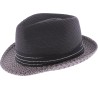 Small two-tone brim hat in sewn polypropylene straw, deformable, water