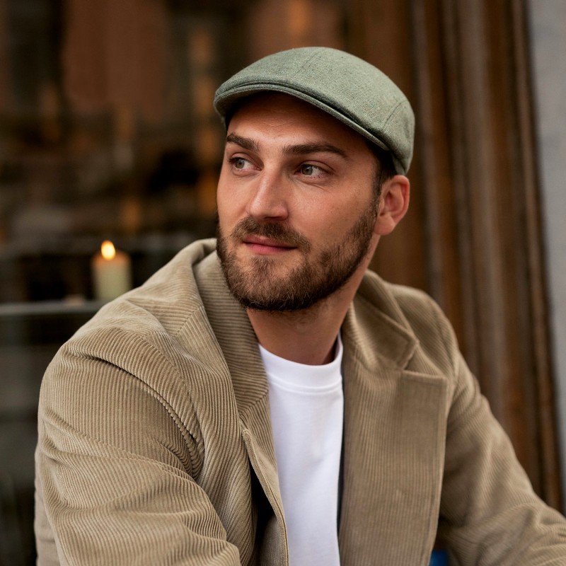 Plain silk flat cap