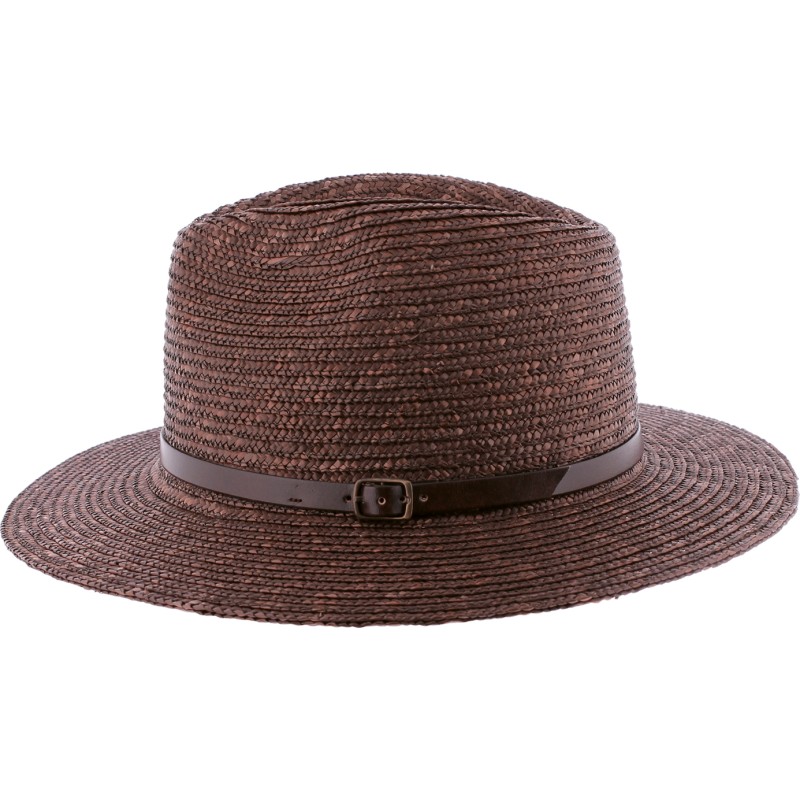 Chapeau grand bord en paille avec ceinture et cordon serrage intérieur