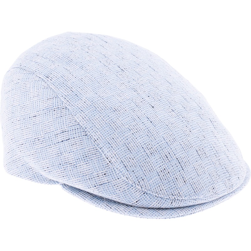 Flat cap in square patterned fabric.