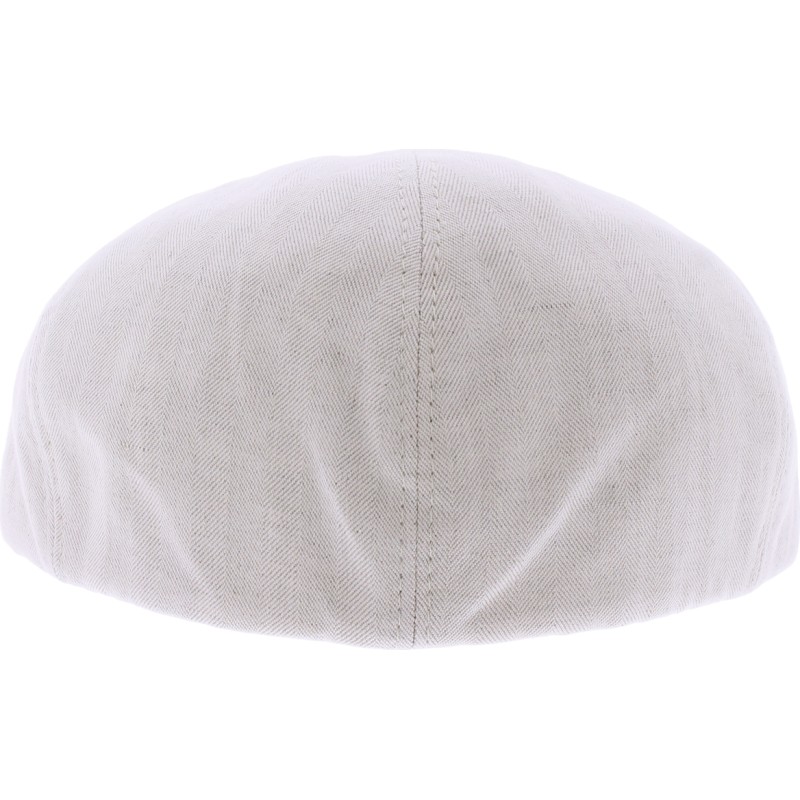 Plain flat cap with 6 panels and button.