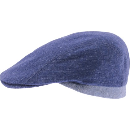 Two-tone flat cap.