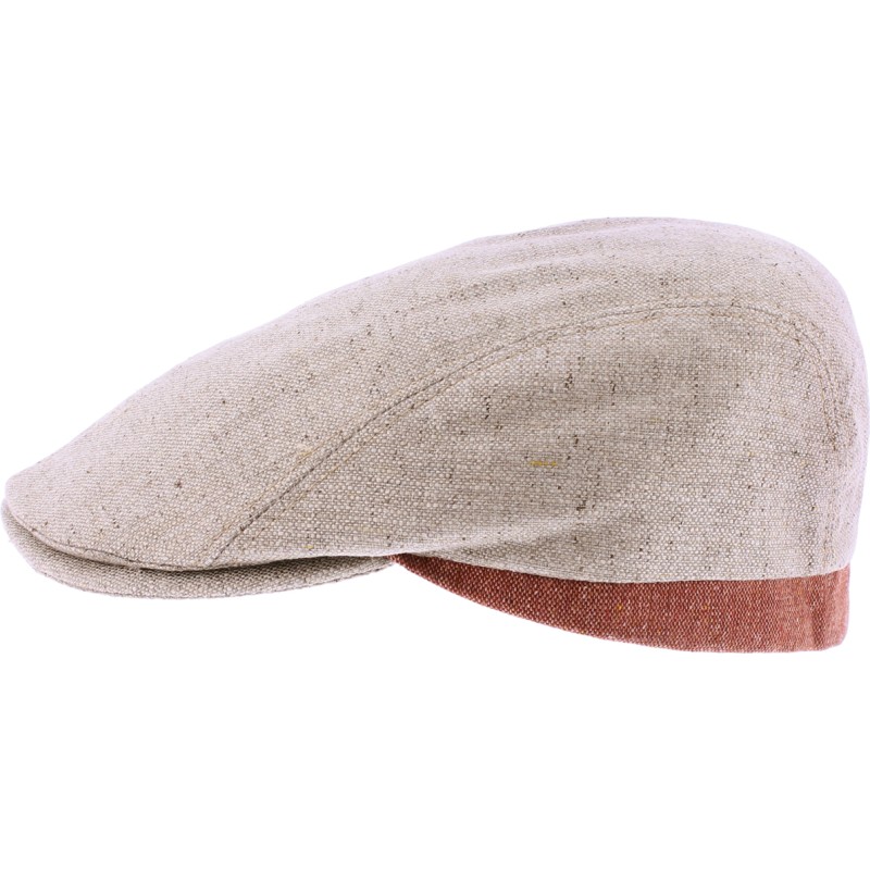 Two-tone flat cap.