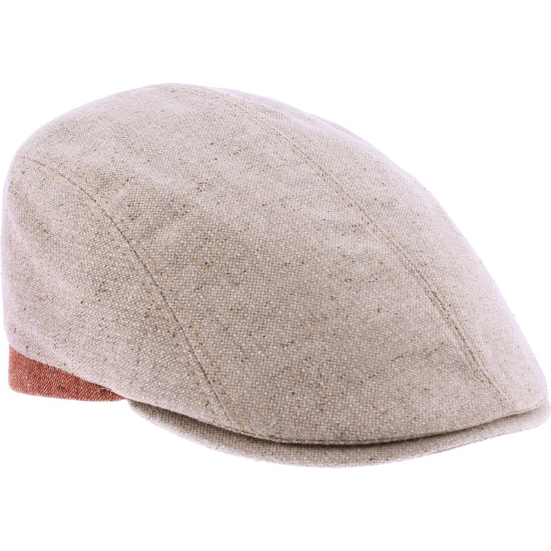 Two-tone flat cap.