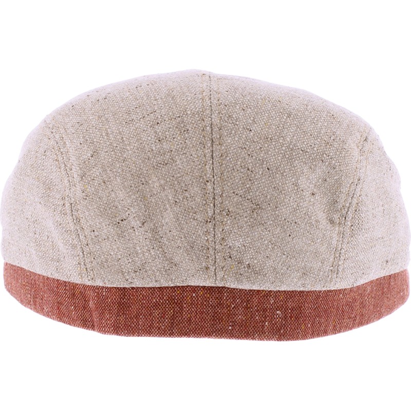 Two-tone flat cap.