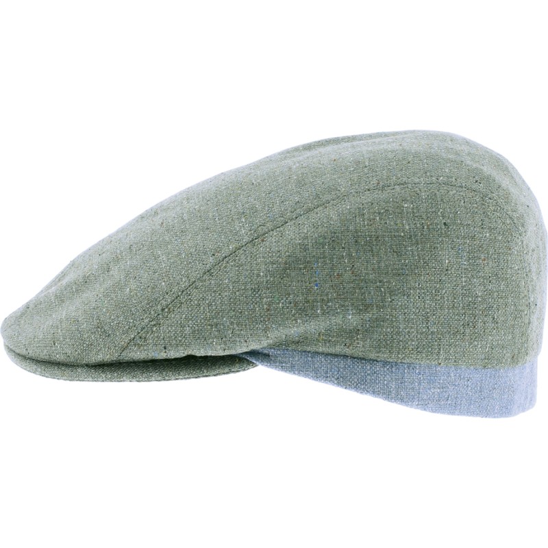 Two-tone flat cap.