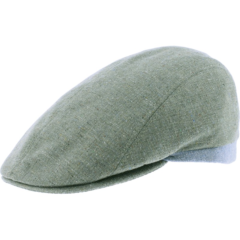 Two-tone flat cap.