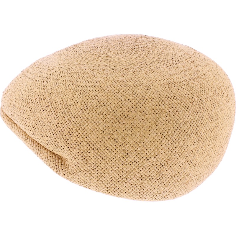 Flat cap in Panama straw, with interior drawstring.