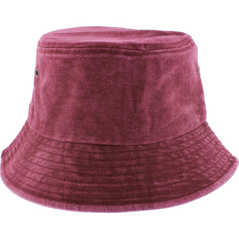 Plain-colored cotton bucket hat with faded effect.