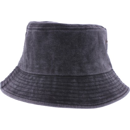 Plain-colored cotton bucket hat with faded effect.