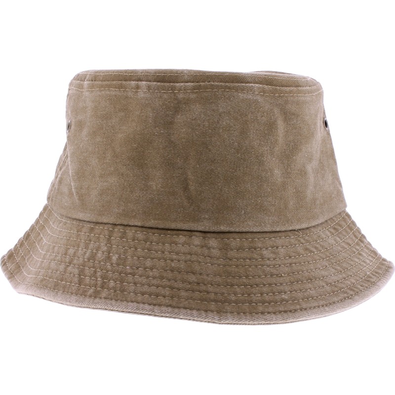 Plain-colored cotton bucket hat with faded effect.