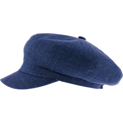 Plain women's newsboy cap, with elastic at the back.