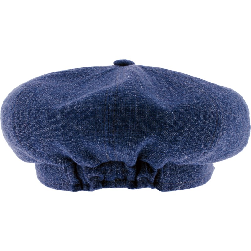 Plain women's newsboy cap, with elastic at the back.