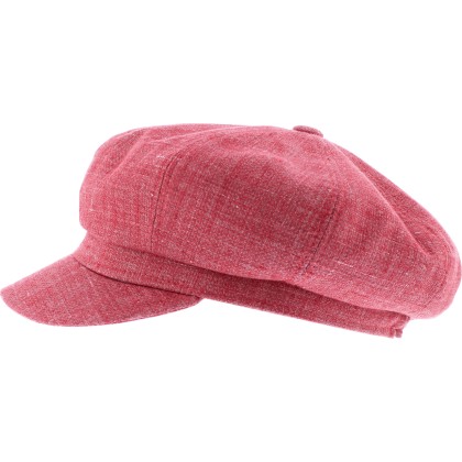 Plain women's newsboy cap, with elastic at the back.