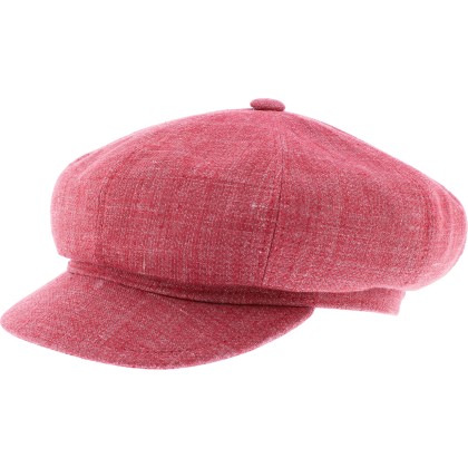 Plain women's newsboy cap, with elastic at the back.