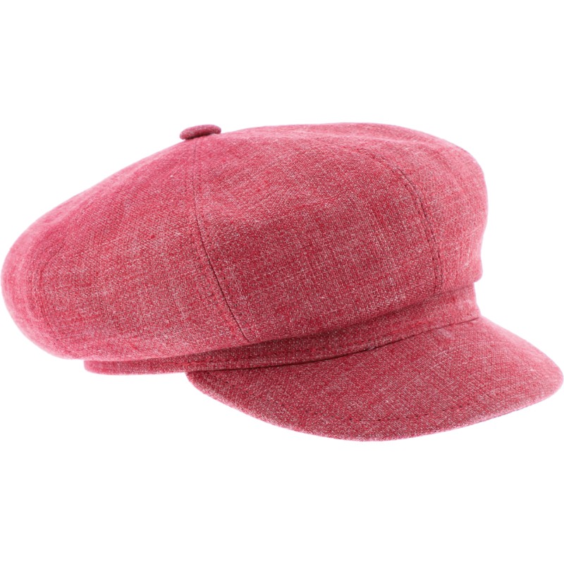 Plain women's newsboy cap, with elastic at the back.