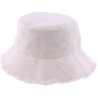 Cotton bucket hat with frayed edge, plain color.