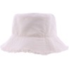 Cotton bucket hat with frayed edge, plain color.