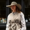 Women's very large brim hatwith UPF 50 protection.