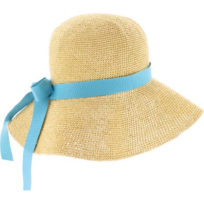 Chapeau femme en paille souple, pliable.