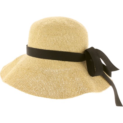 Chapeau femme en paille souple, pliable.