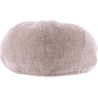 Newsboy cap in fabric with herringbone pattern.