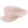 Women's newsboy cap in patterned fabric, with elastic at the back.