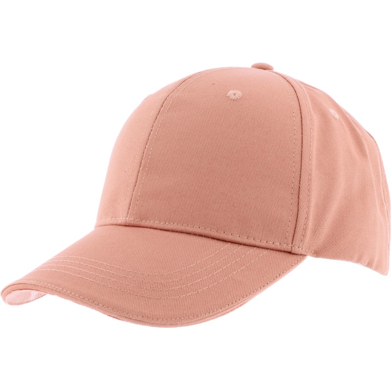 Casquette baseball en coton unie avec dessous de visière imprimée régl