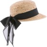 Raffia straw cap with scarf