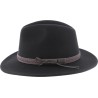 Chapeau adulte grand bord coupé cousu uni avec ceinture torsadée et ca