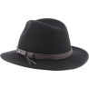 Chapeau adulte grand bord coupé cousu uni avec ceinture torsadée et ca