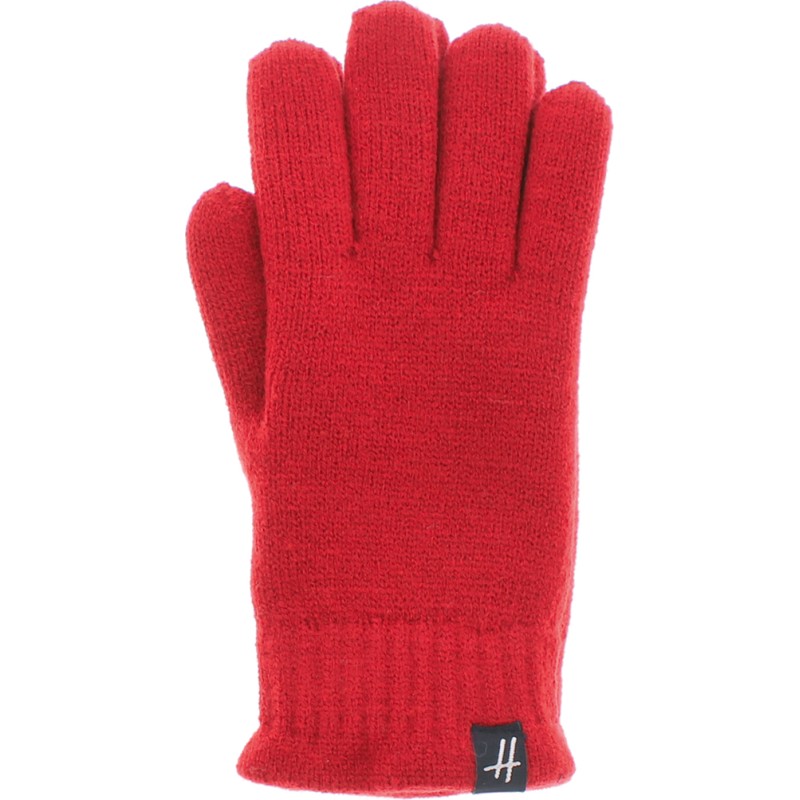 Women's plain knit gloves lined with teddy plush