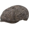 Casquette gavroche en tweed chiné.
