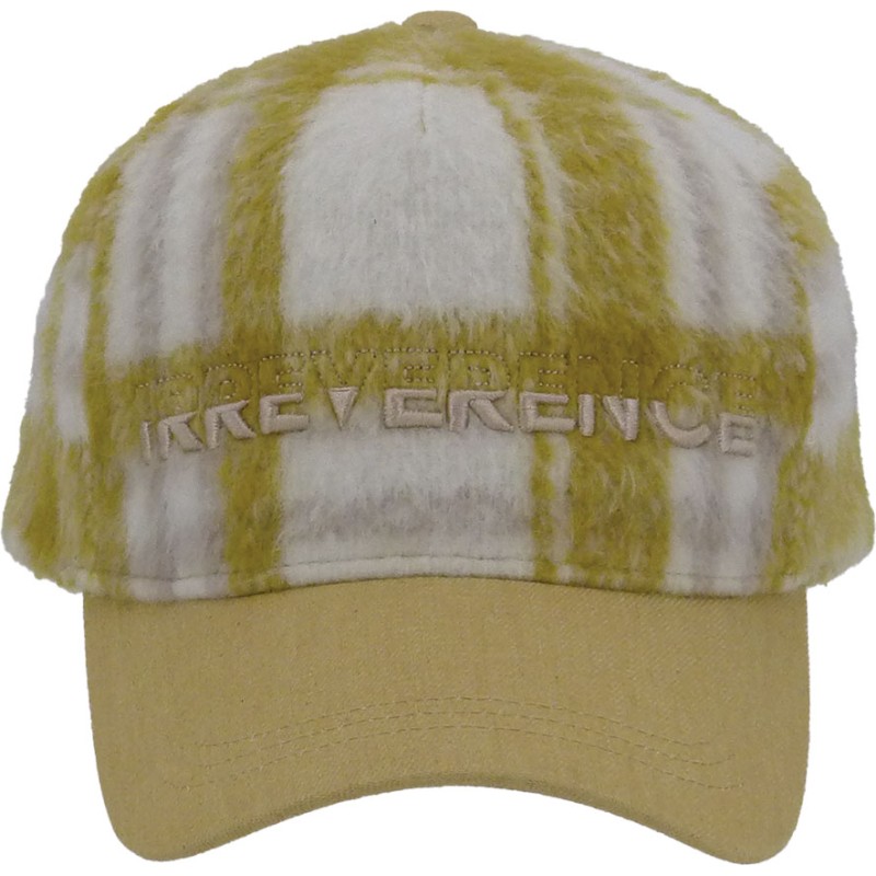 Two-tone baseball cap in embroidered tartan.