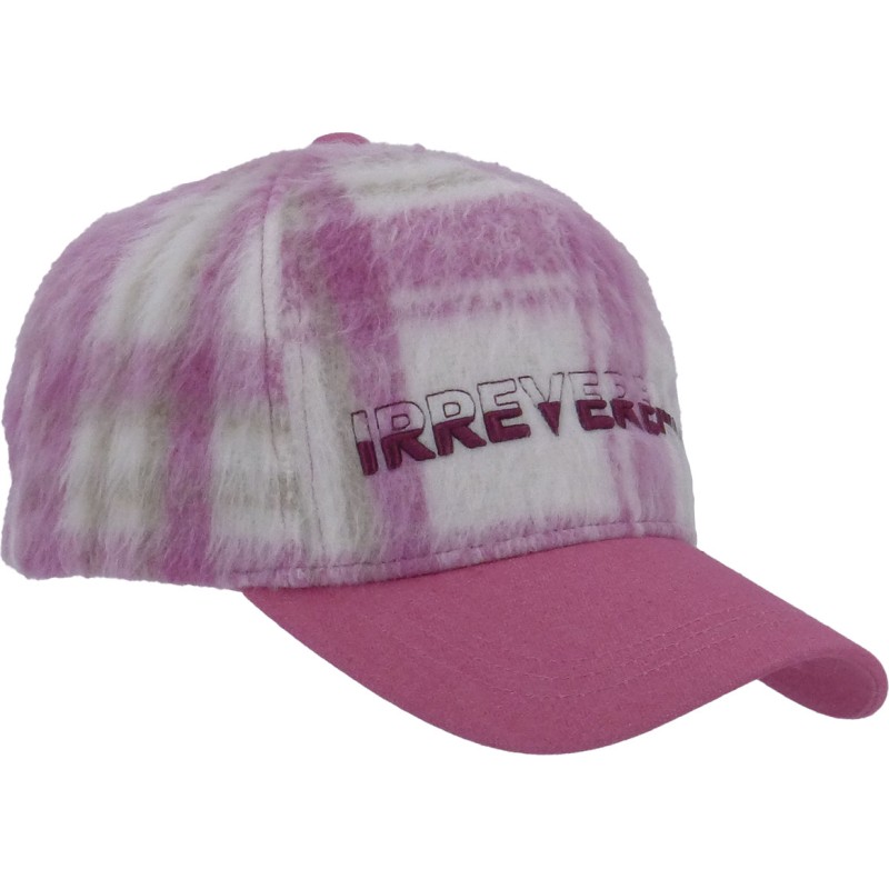 Two-tone baseball cap in embroidered tartan.