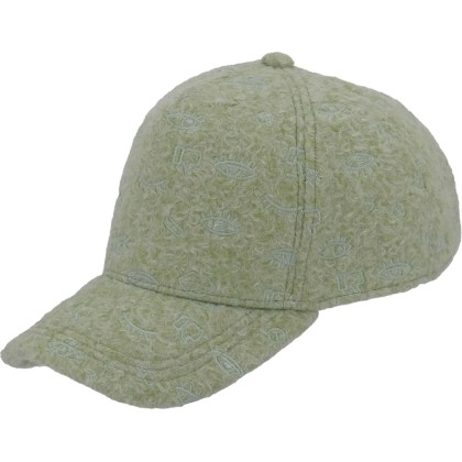 Casquette baseball unie brodée avec un motif abstrait.