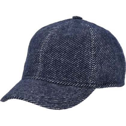 Baseball cap in plain wool canvas with earmuffs.