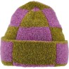 Adult fine knit two-tone cap with cuff.