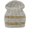 Bonnet adulte fin tricoté avec des rayures en lurex.