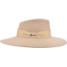 Hat with large cut brim sewn in plain wool felt.