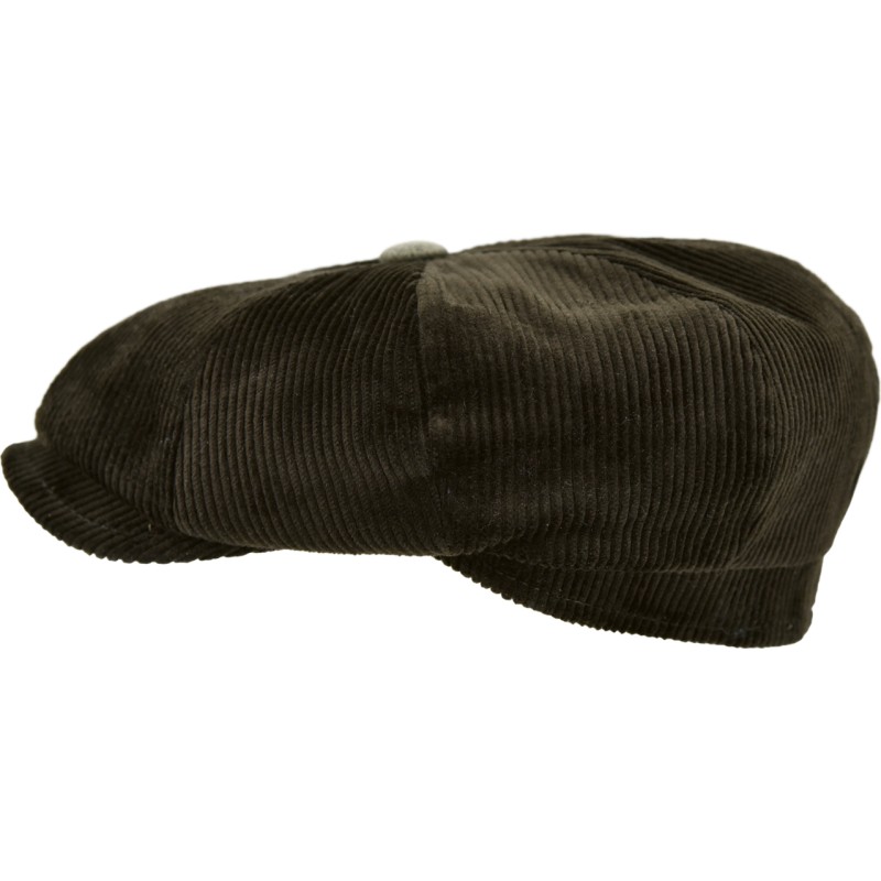 Casquette gavroche unie en velour cotelé.