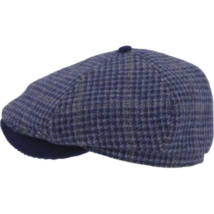 Two-tone flat cap with 6 chicken-foot panels.