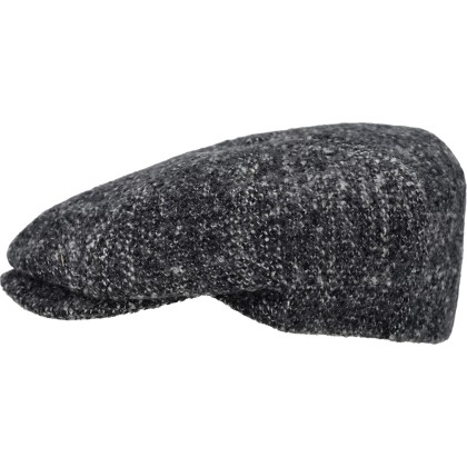 Casquette gavroche en tweed chiné.