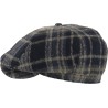 Casquette plate à 6 côtes en tartan.